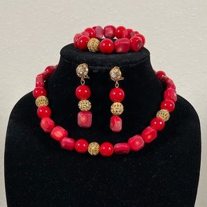 Beautiful red coral beads